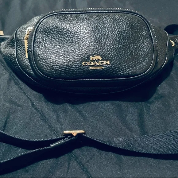 Coach Black Leather Belt Bag - Picture 2 of 11